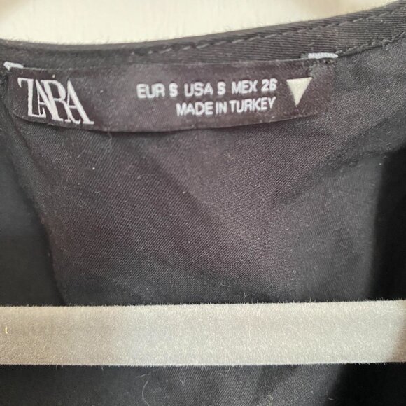 ZARA BLACK GABARDINE MIDI DRESS WITH CUT OUT DETAIL SIZE S - Picture 9 of 10